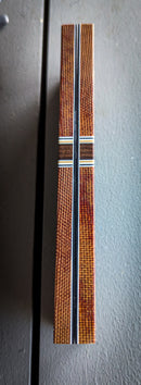 SHARKY Crosscut Micarta with a Vintage Paper Micarta Spacer Scales