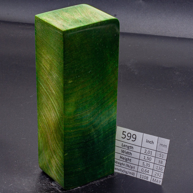 LIGHTER GREEN KARELIAN BIRCH by Oleg (Knife-Wood)