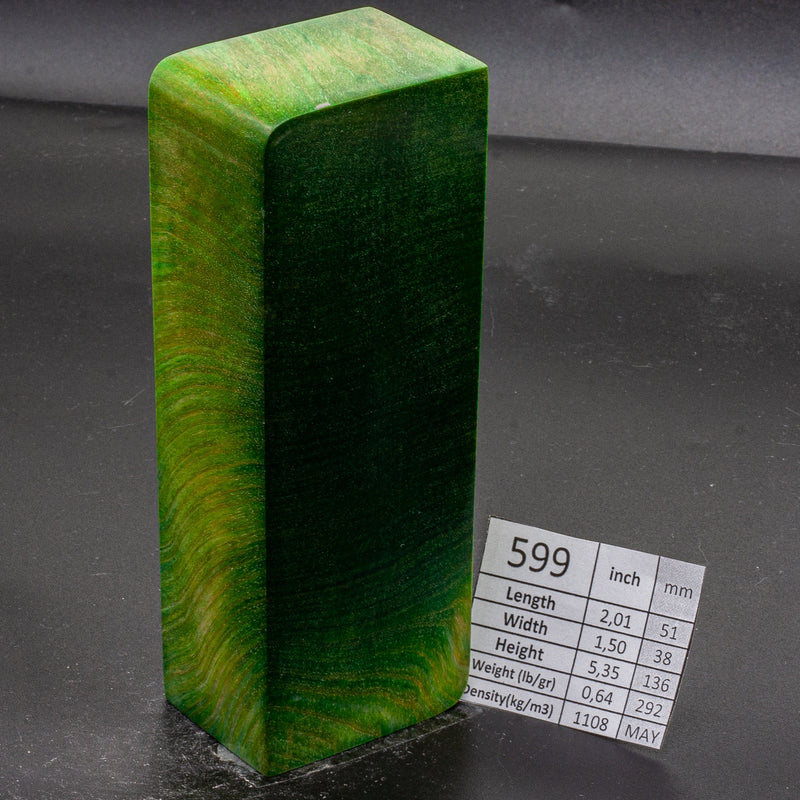 LIGHTER GREEN KARELIAN BIRCH by Oleg (Knife-Wood)