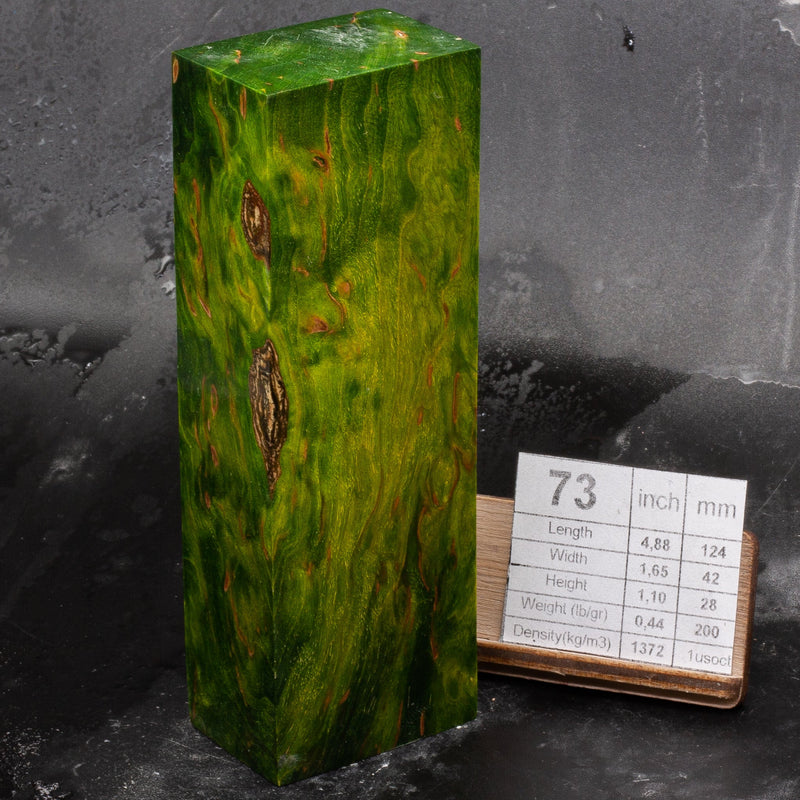 LIGHTER GREEN KARELIAN BIRCH by Oleg (Knife-Wood)