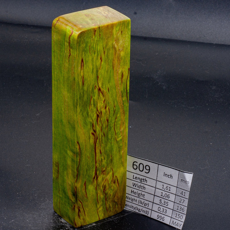 LIGHTER GREEN KARELIAN BIRCH by Oleg (Knife-Wood)