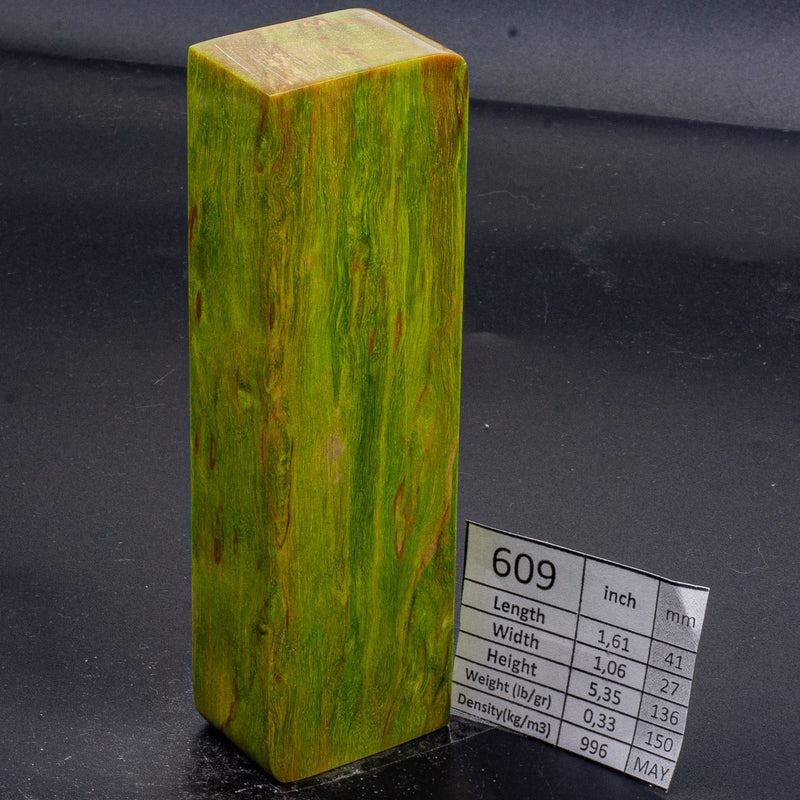 LIGHTER GREEN KARELIAN BIRCH by Oleg (Knife-Wood)