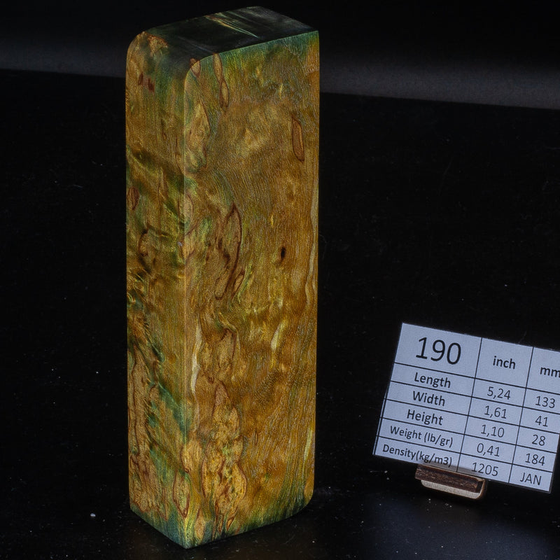 LIGHTER GREEN KARELIAN BIRCH by Oleg (Knife-Wood)