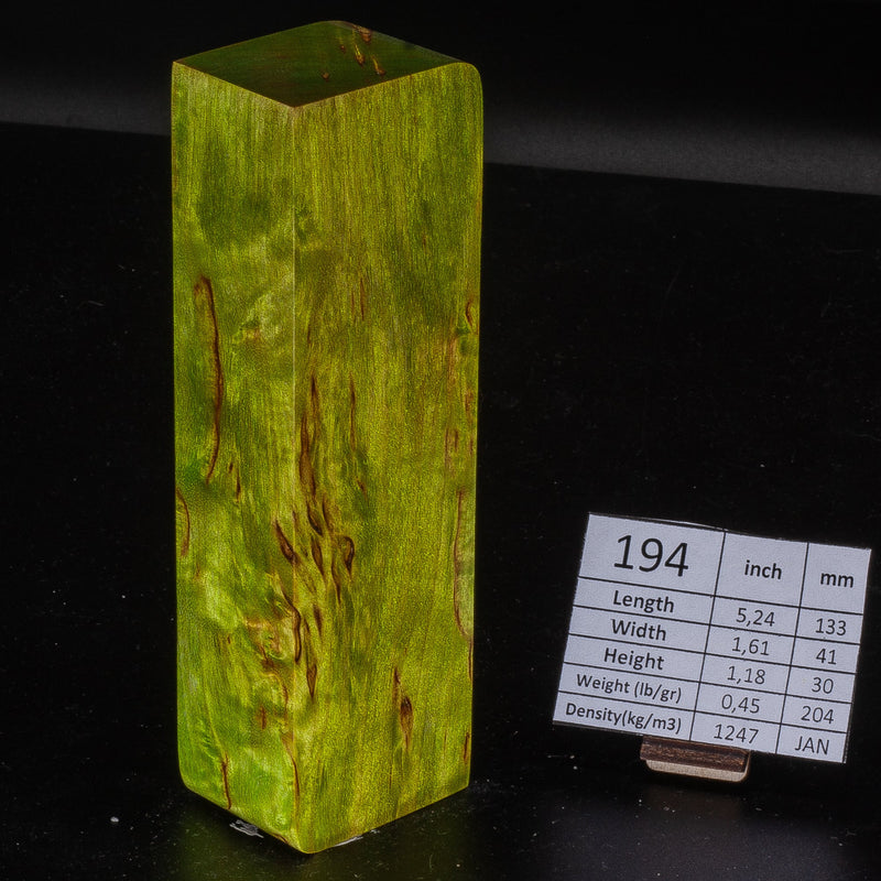 LIGHTER GREEN KARELIAN BIRCH by Oleg (Knife-Wood)