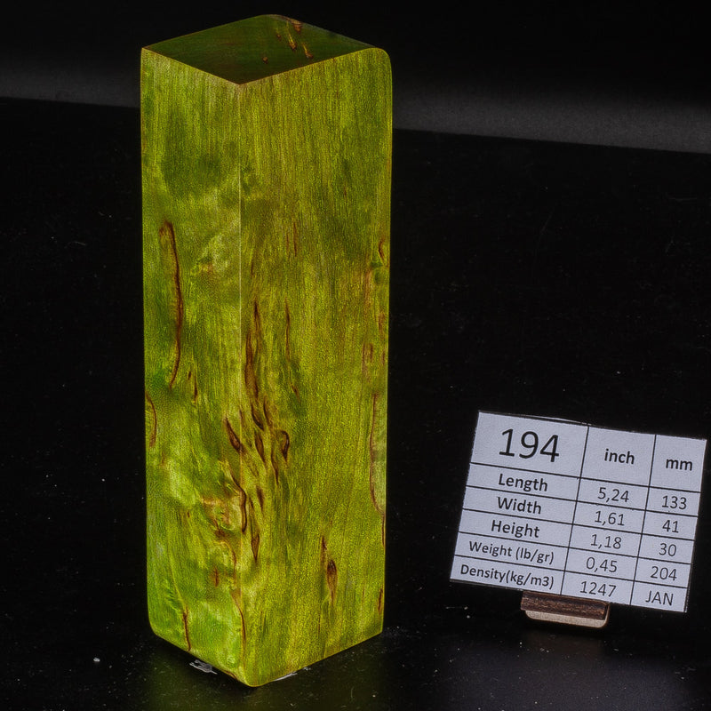 LIGHTER GREEN KARELIAN BIRCH by Oleg (Knife-Wood)