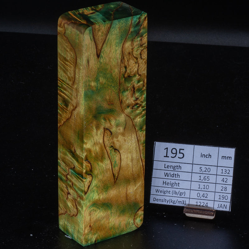 LIGHTER GREEN KARELIAN BIRCH by Oleg (Knife-Wood)