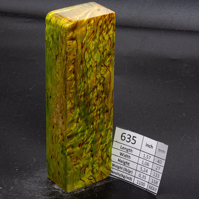 LIGHTER GREEN KARELIAN BIRCH by Oleg (Knife-Wood)