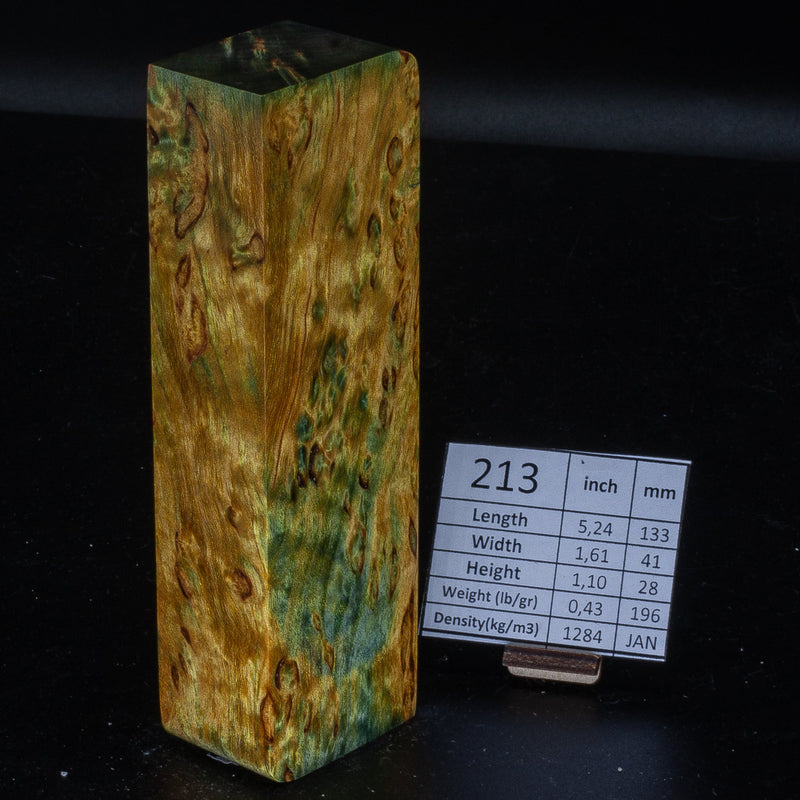 LIGHTER GREEN KARELIAN BIRCH by Oleg (Knife-Wood)