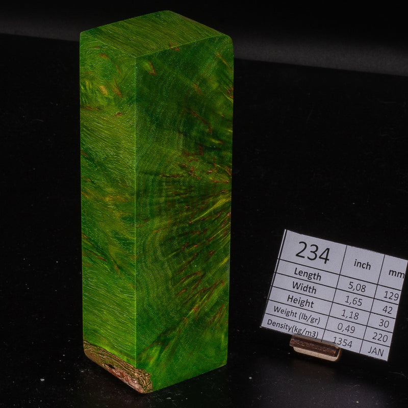 LIGHTER GREEN KARELIAN BIRCH by Oleg (Knife-Wood)