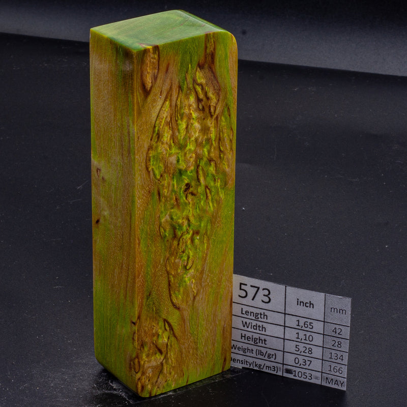 LIGHTER GREEN KARELIAN BIRCH by Oleg (Knife-Wood)