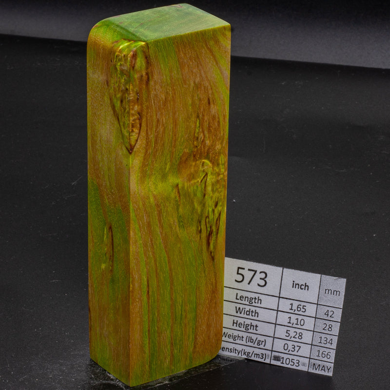 LIGHTER GREEN KARELIAN BIRCH by Oleg (Knife-Wood)