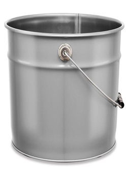 Steel Pail with Lid- 3.5 Gallon - Grey