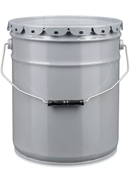 Steel Pail with Lid- 3.5 Gallon - Grey