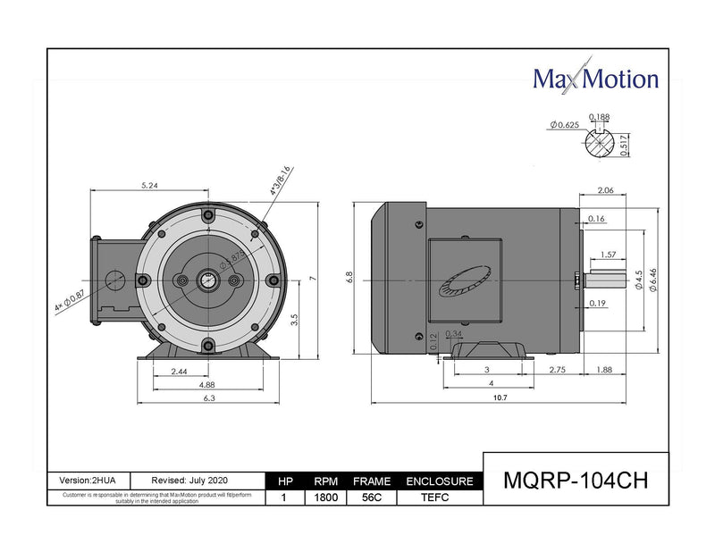 1 HP Bundle - Maxmotion 1 HP 3 Phase Motor & KBAC 24D