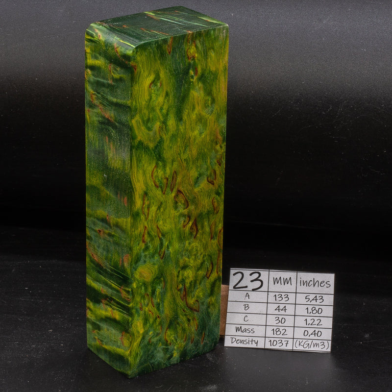 LIGHTER GREEN KARELIAN BIRCH by Oleg (Knife-Wood)