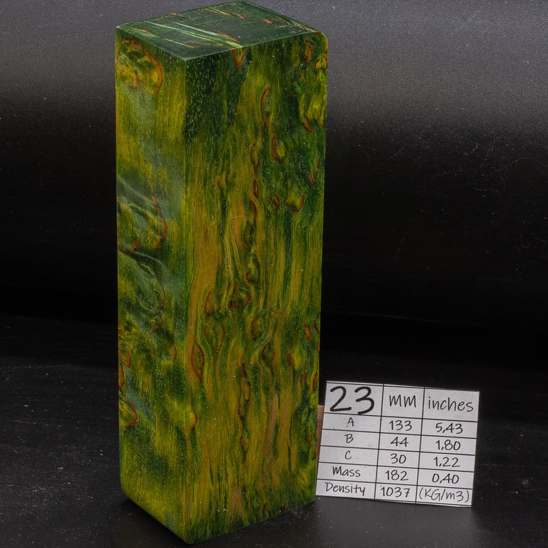 LIGHTER GREEN KARELIAN BIRCH by Oleg (Knife-Wood)