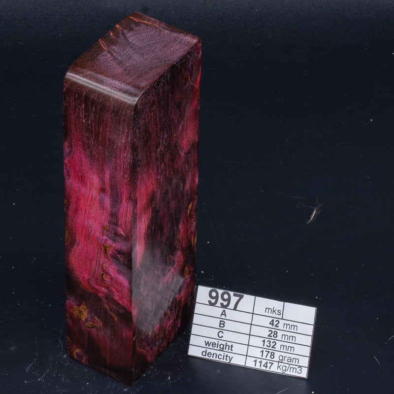 PURPLE AND PINK KARELIAN BIRCH by Oleg (Knife-Wood) PINK KARELIAN BIRCH 997