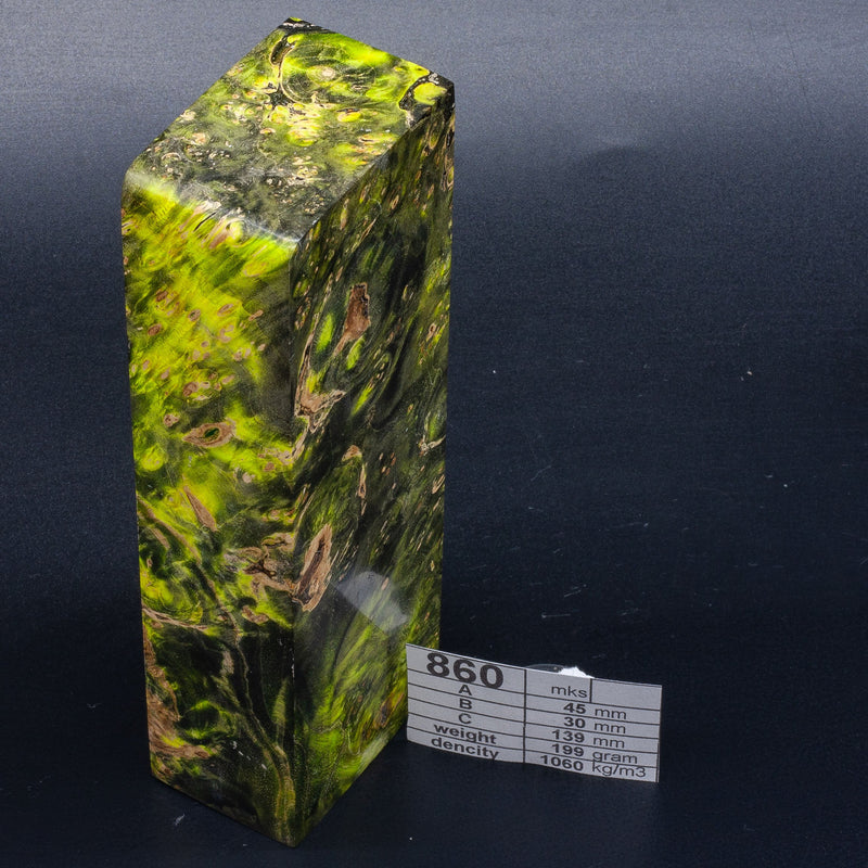 GREEN MAPLE BURLS by Oleg (Knife-Wood) Acid Green - 860