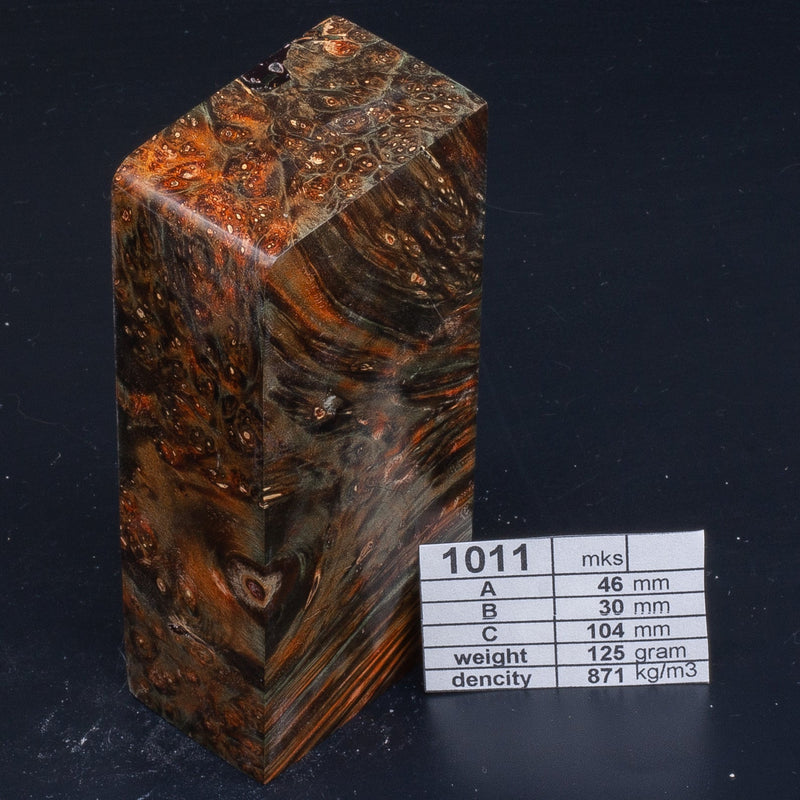 ORANGE MAPLE BURLS by Oleg (Knife-Wood) ORANGE BLACK MAPLE BURLS 1011