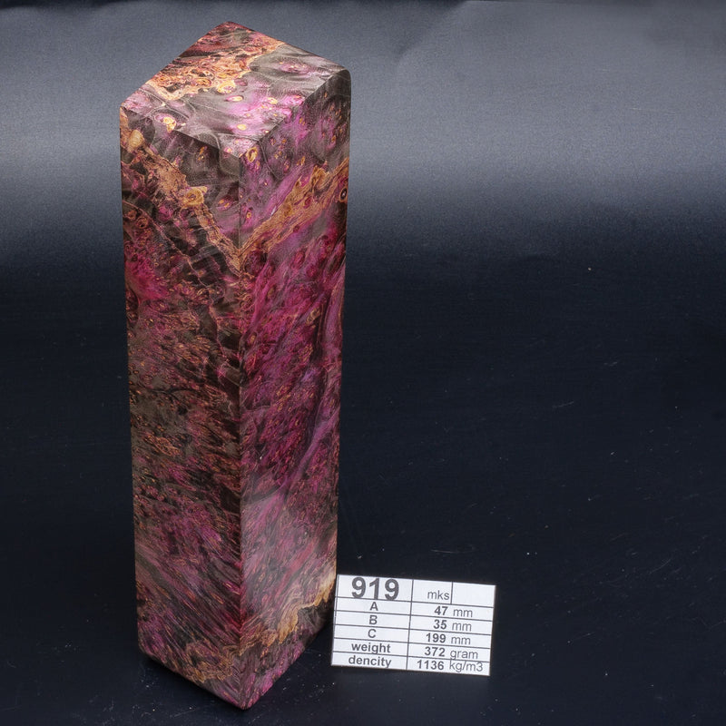 Albino Maple Burl, Birch and more by Oleg (Knife-Wood) Maple Burl - Red Albino 919