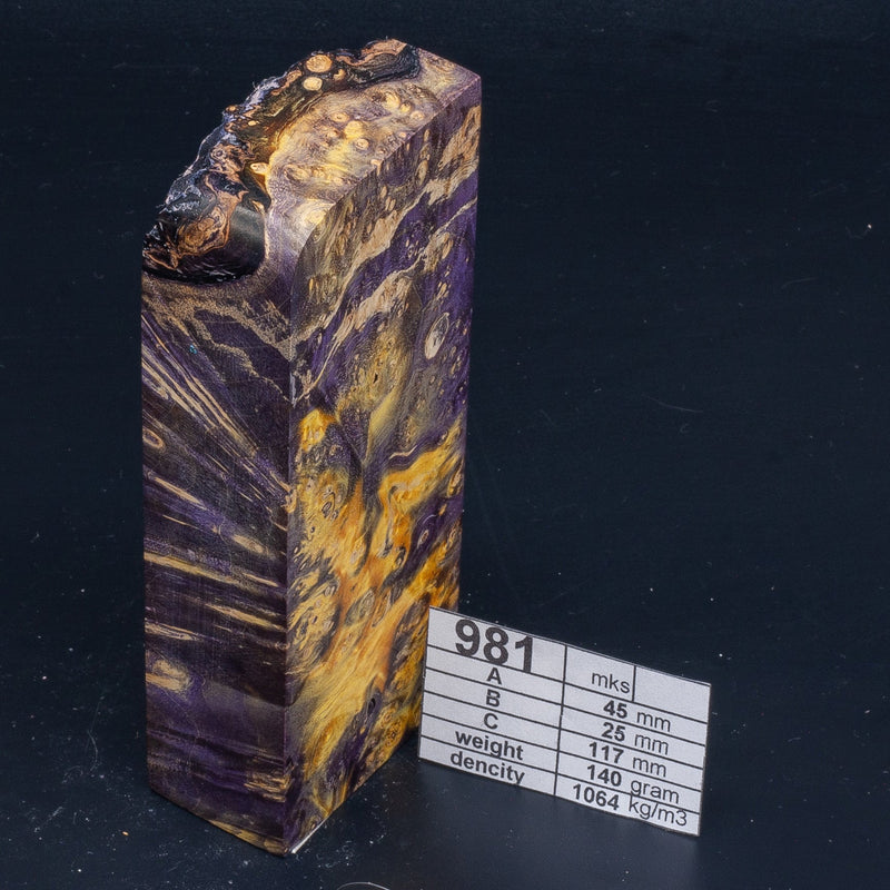 PURPLE-PINK MAPLE BURLS by Oleg (Knife-Wood) Yellow Lilac Maple BURL 981