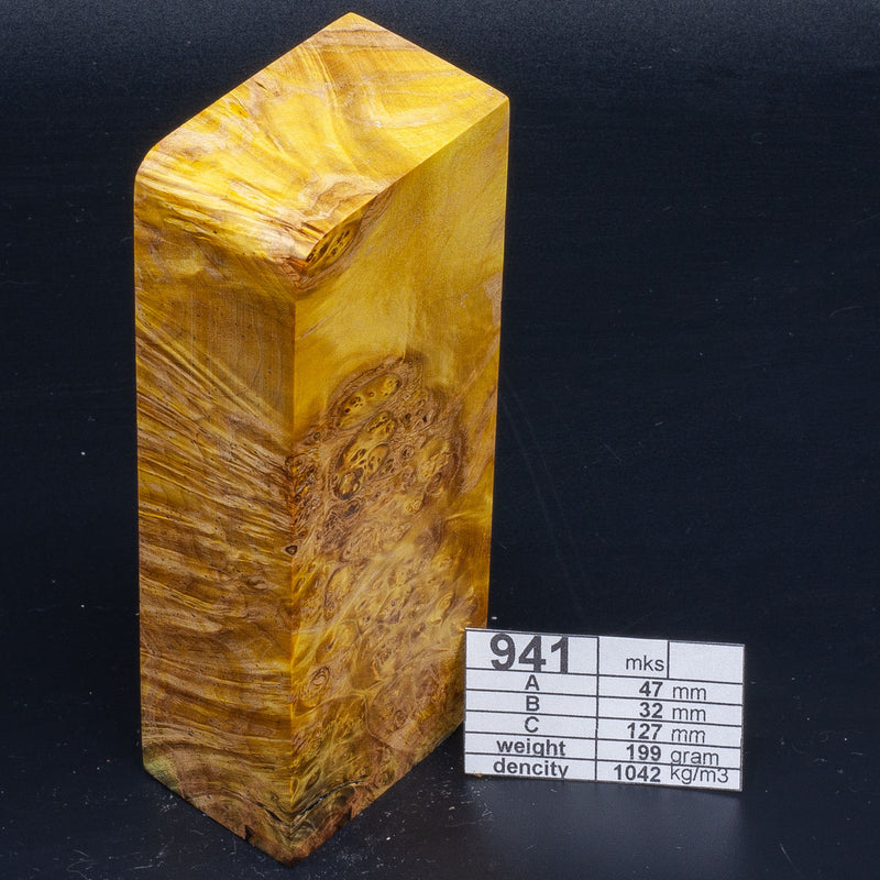 YELLOW MAPLE BURLS by Oleg (Knife-Wood) Yellow - 941