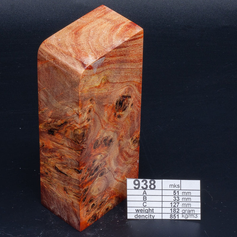 POPLAR, Pear and Plum Wood by Oleg (Knife-Wood) POPLAR Orange 938