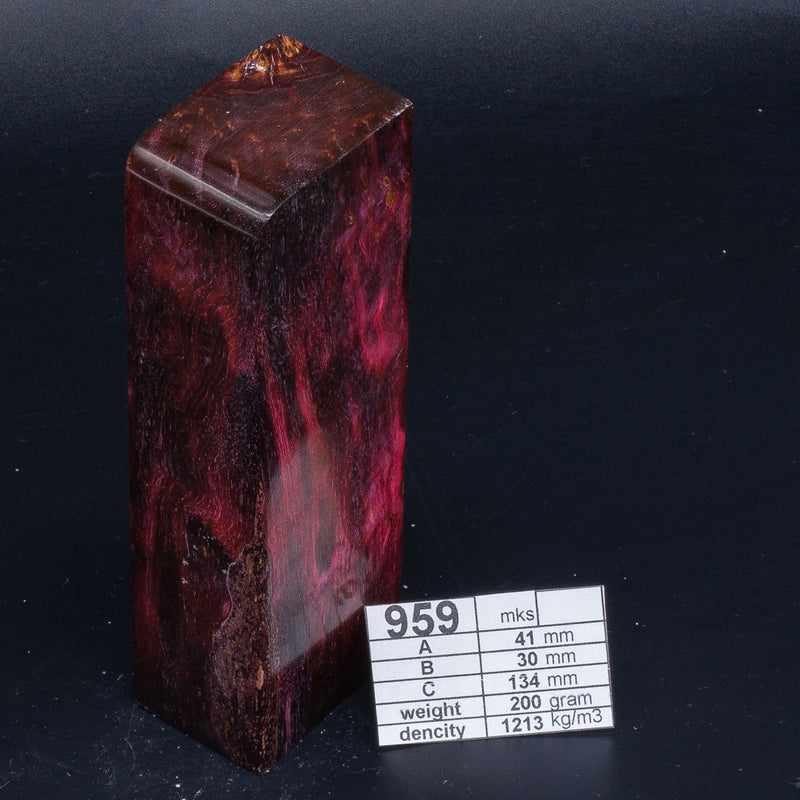 PURPLE AND PINK KARELIAN BIRCH by Oleg (Knife-Wood) PINK SPALTED KARELIAN BIRCH 959