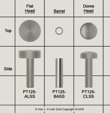 Pivot, .125" Shaft, Barrel, 416 Stainless