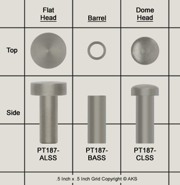 Pivot, .187" Shaft, Barrel, 17-4 Stainless