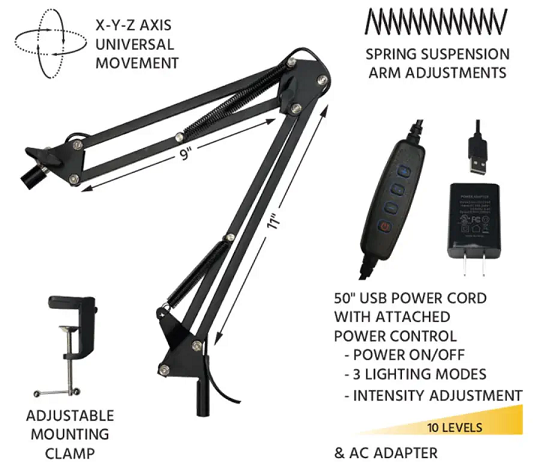 EZ-View LED & Magnifier Desk Lamp